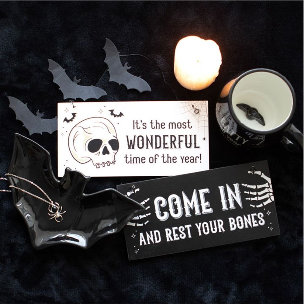 Most Wonderful Time of the Year Skull Hanging Sign N/A