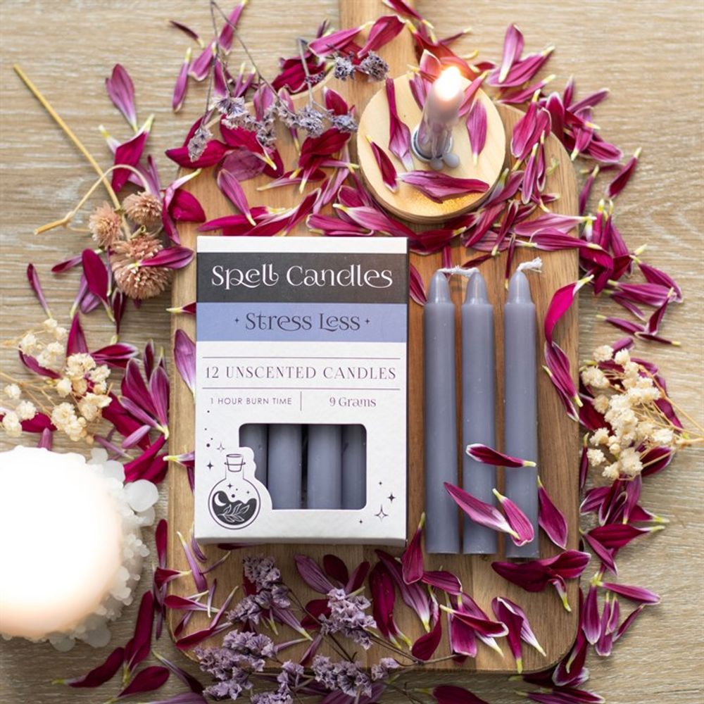 Pack of 12 Stress Less Spell Candles N/A