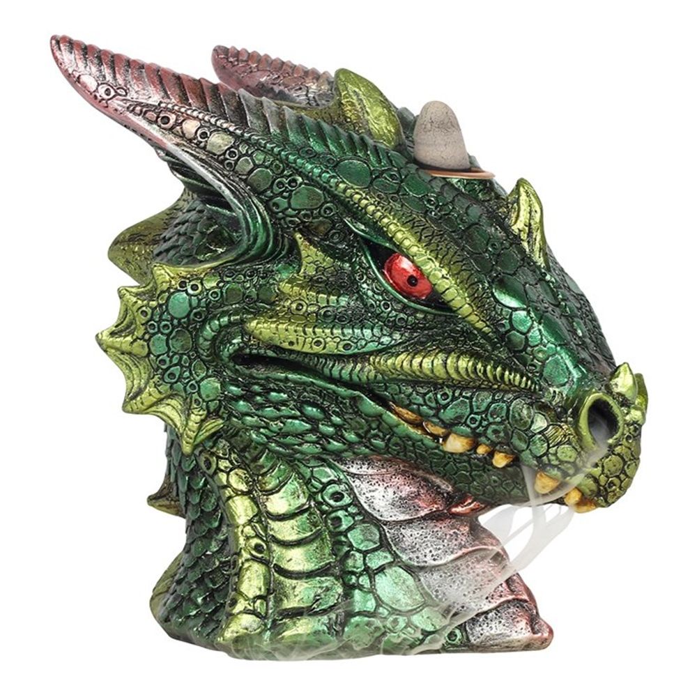 Large Green Dragon Head Backflow Incense Burner N/A