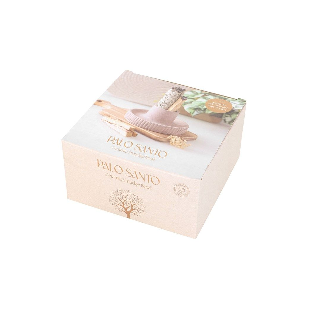 Greige Ribbed Smudge Bowl N/A