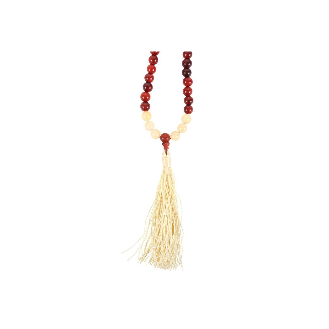 Self Confidence Rosewood & Yellow Jasper Mallah Necklace N/A