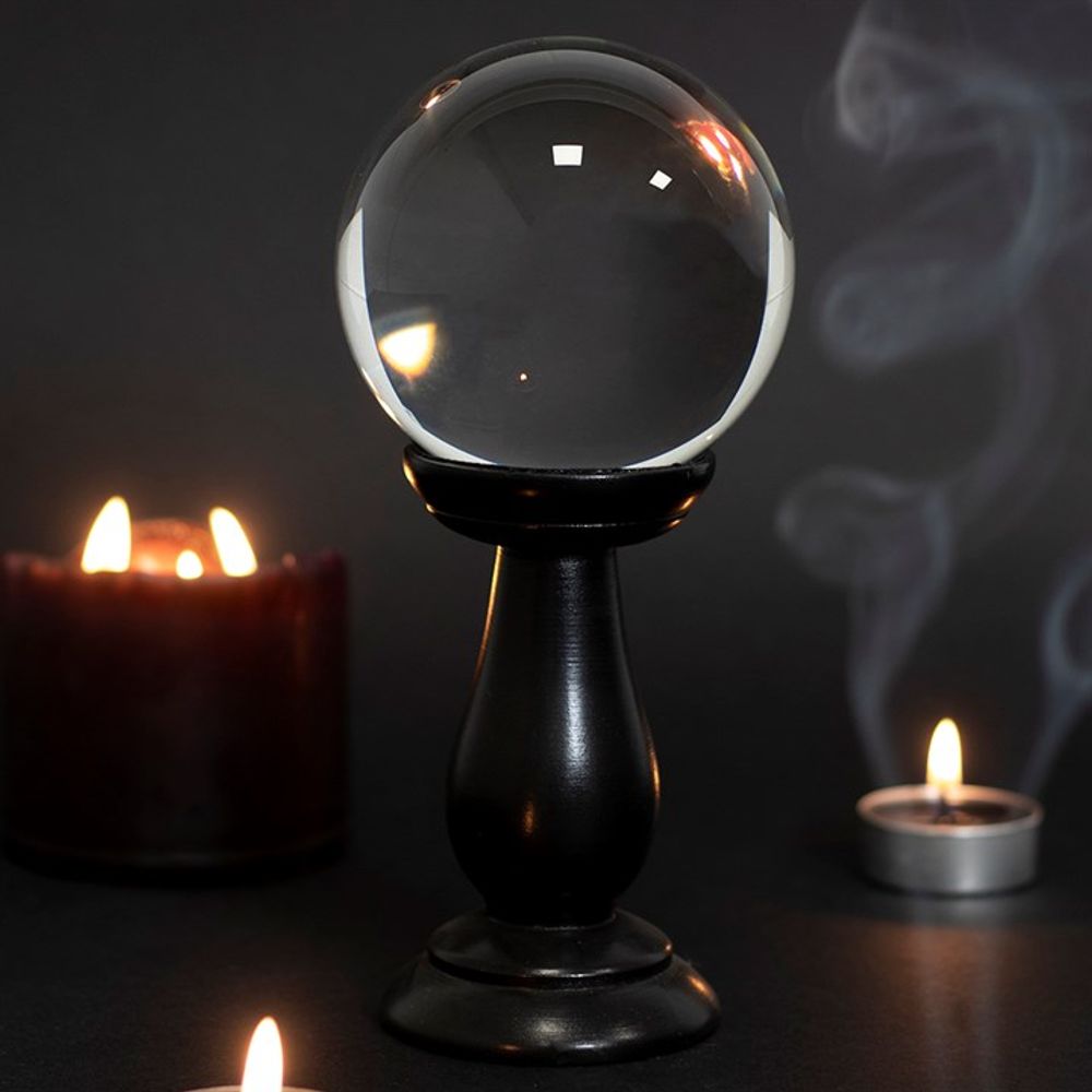 Small Clear Crystal Ball on Stand N/A