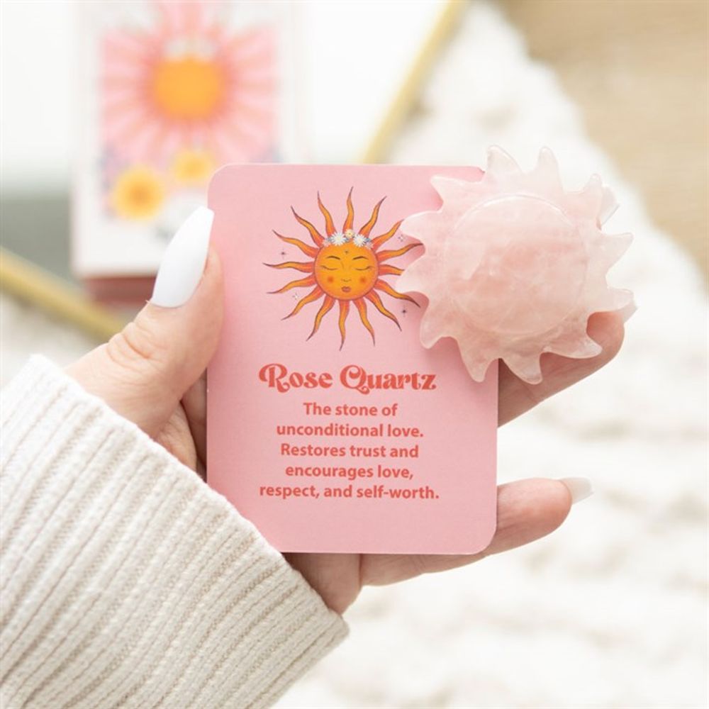 Rose Quartz Crystal Sun Keepsake Stone in a Box N/A