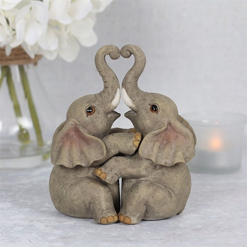 Elephant Embrace Elephant Couple Ornament N/A