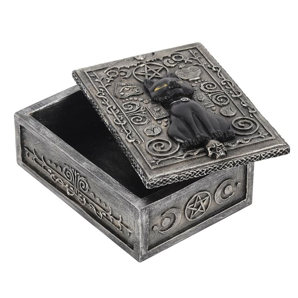 Gothic Black Cat Resin Storage Box N/A