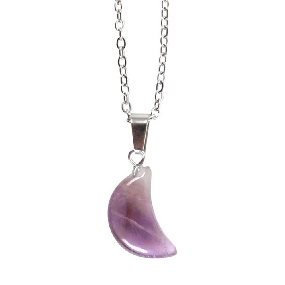 Amethyst Crystal Moon Necklace on Greeting Card N/A
