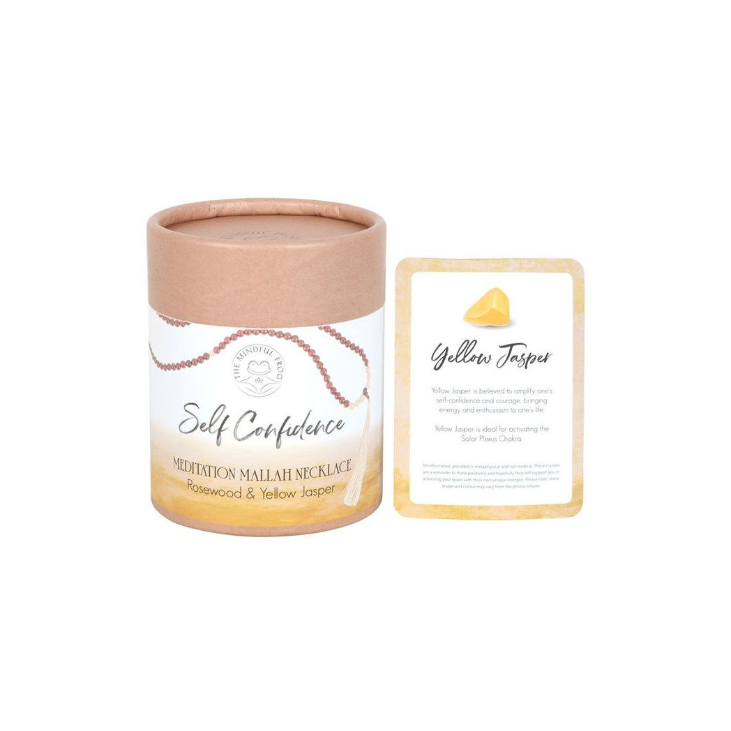 Self Confidence Rosewood & Yellow Jasper Mallah Necklace N/A