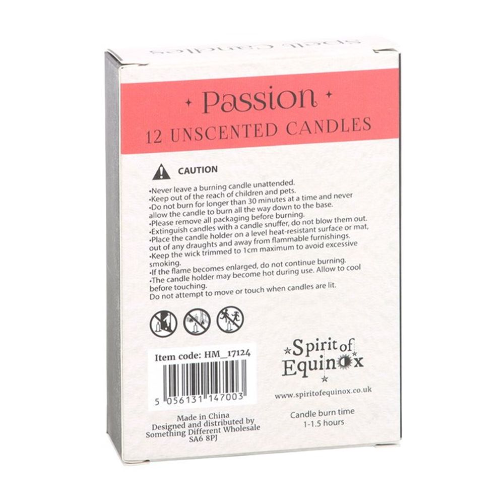 Pack of 12 Passion Spell Candles N/A