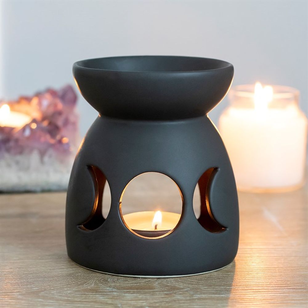 Black Triple Moon Cut Out Oil Burner N/A