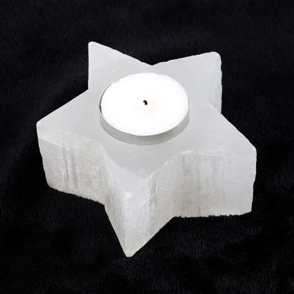 Selenite Star Tealight Holder N/A
