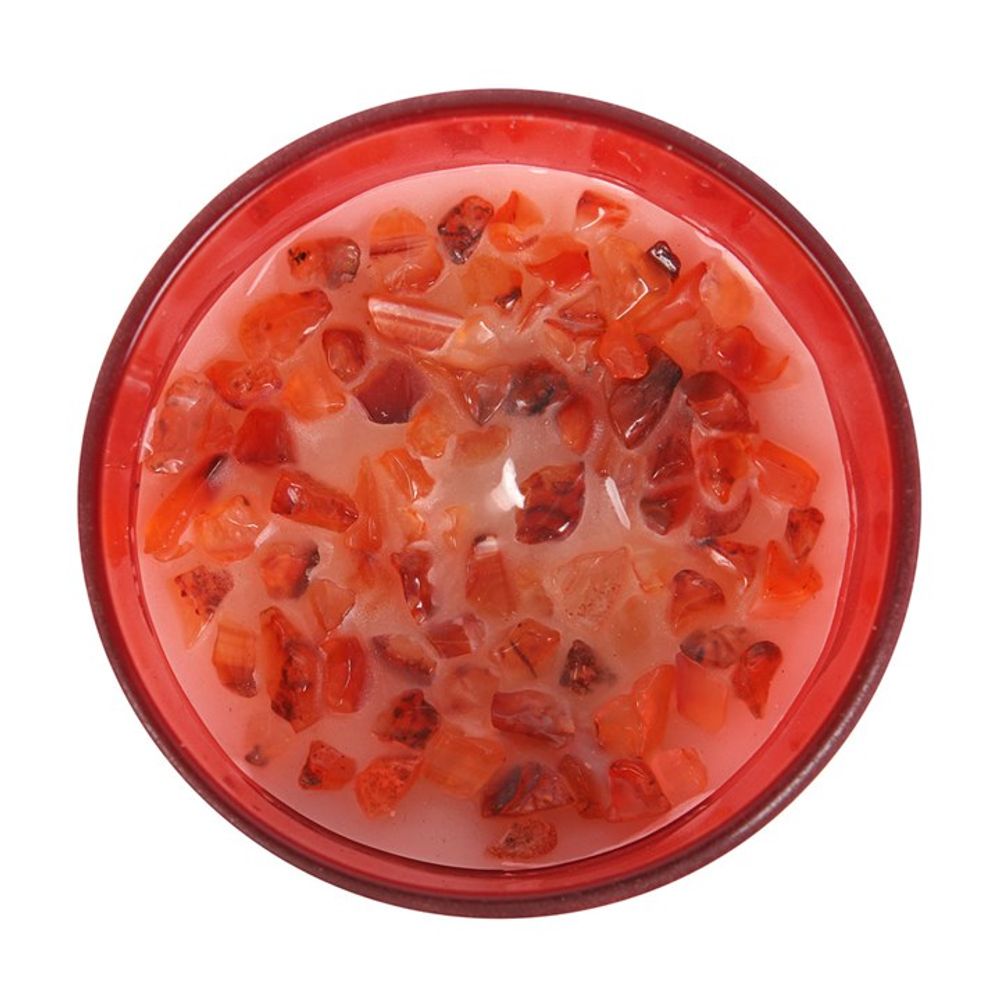 Root Chakra Strawberry Crystal Chip Candle N/A