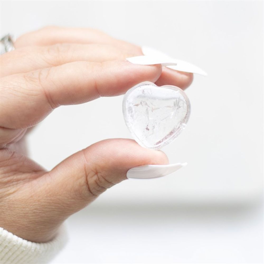 You Rock Clear Quartz Crystal Heart in a Bag N/A