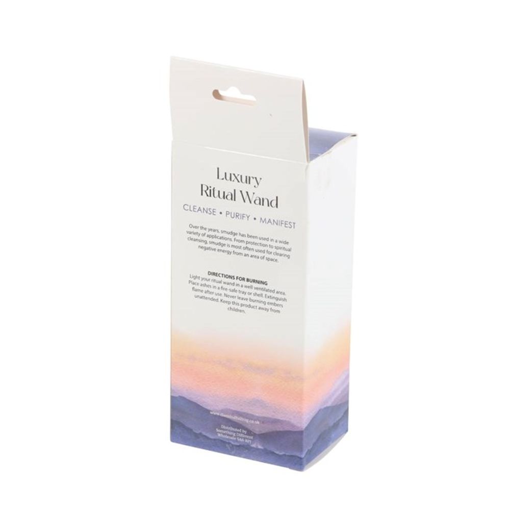 6in Ritual Wand Smudge Stick with Rosemary, Lavender and Abalone N/A