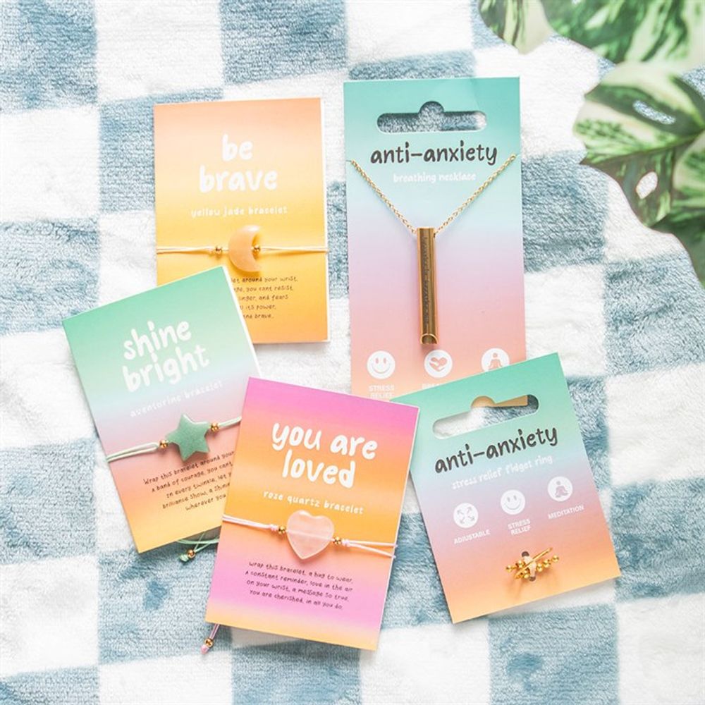 You Are Loved Rose Quartz Crystal Heart Bracelet N/A