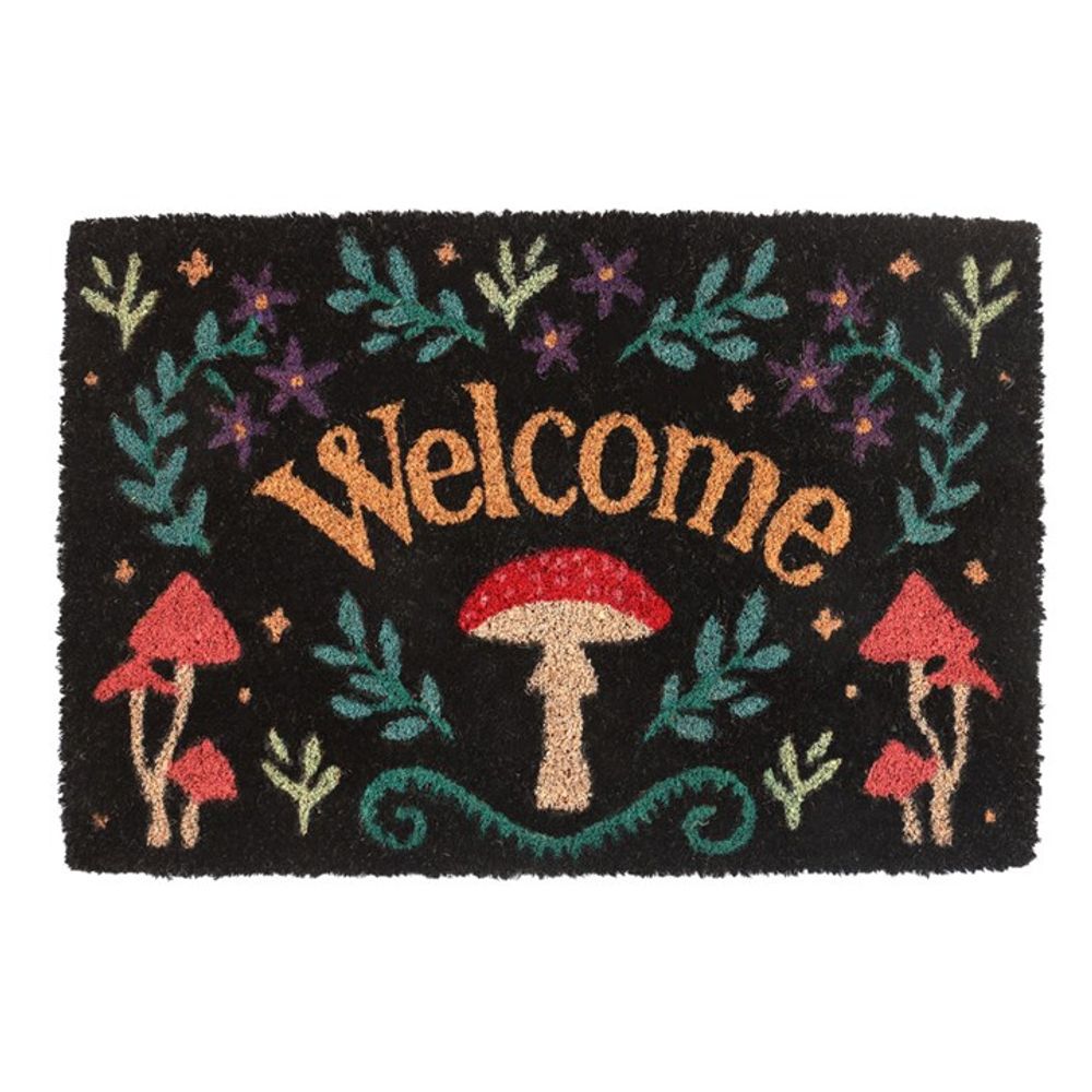 Black Mushroom Welcome Doormat N/A