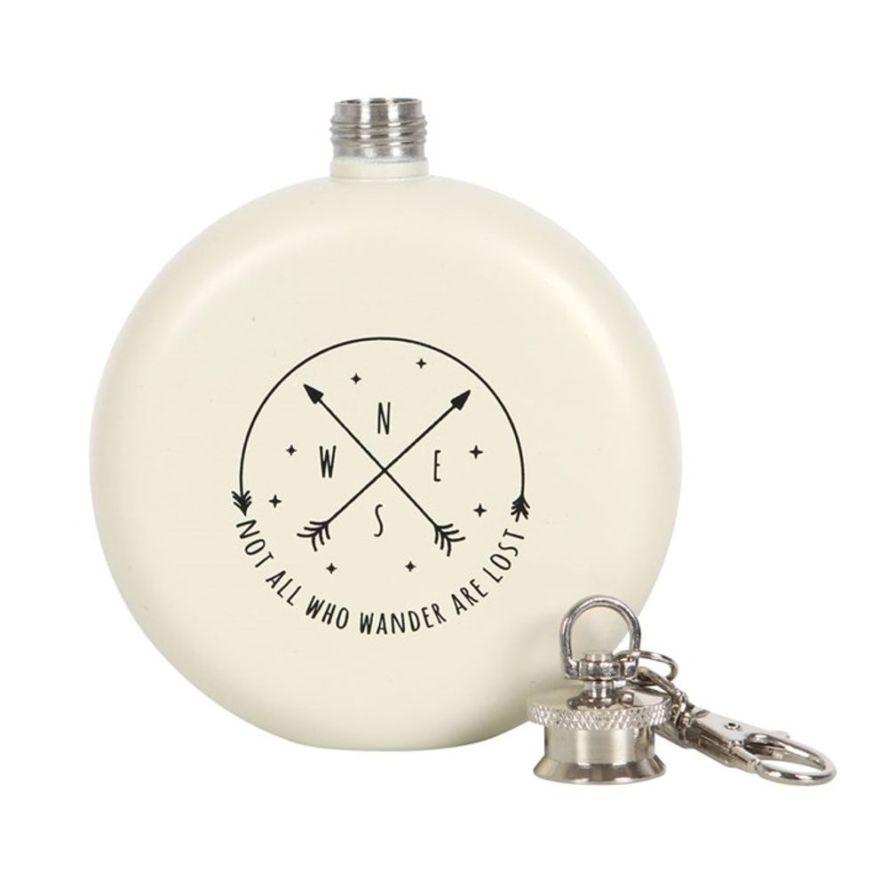 Happy Camper Hip Flask with Keyring N/A