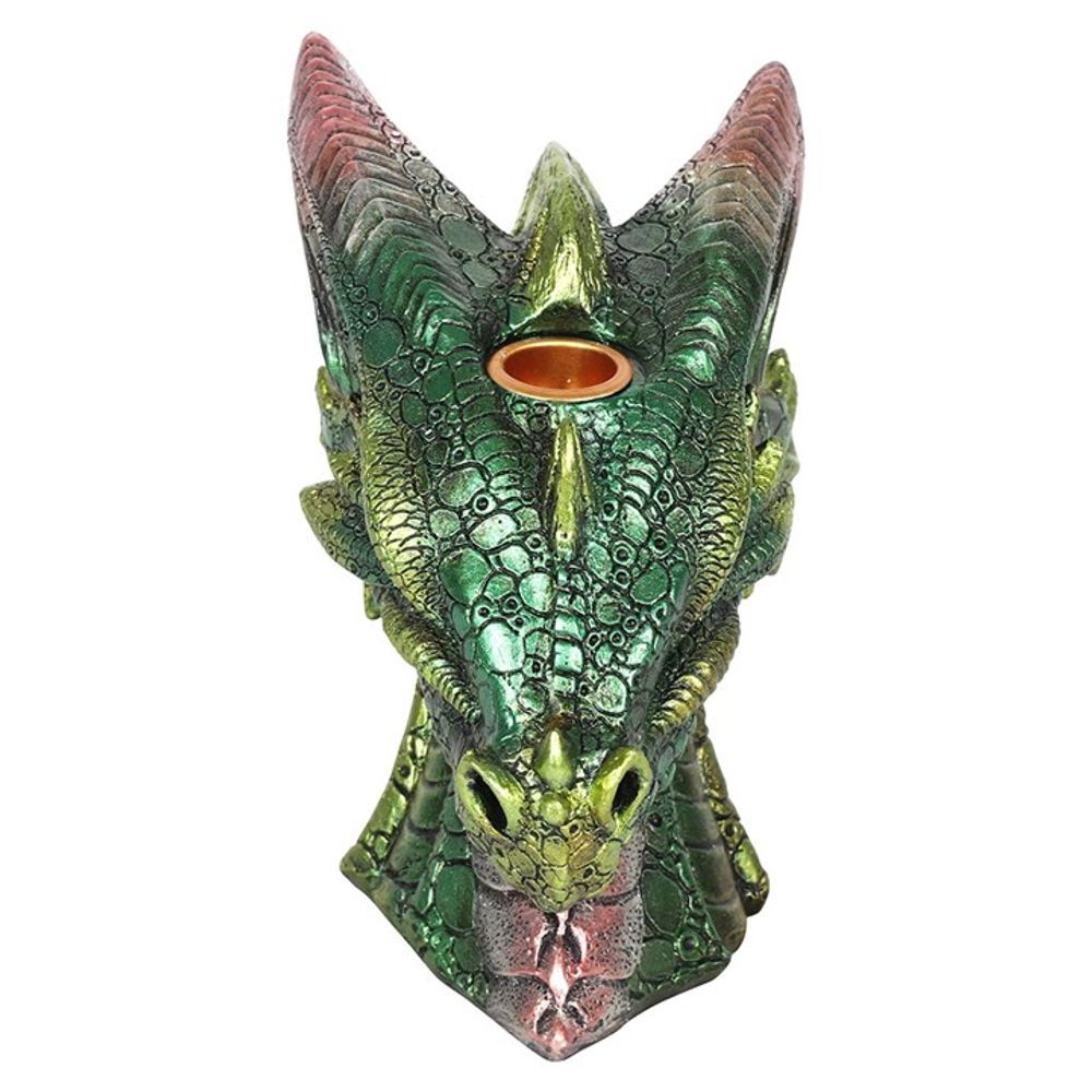 Large Green Dragon Head Backflow Incense Burner N/A