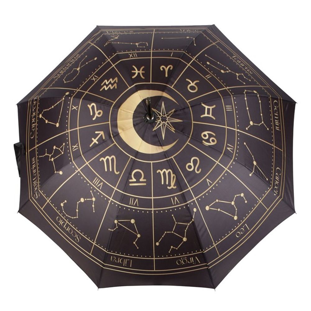 Black Astrology Wheel Umbrella N/A