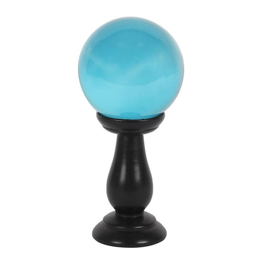 Small Teal Crystal Ball on Stand N/A