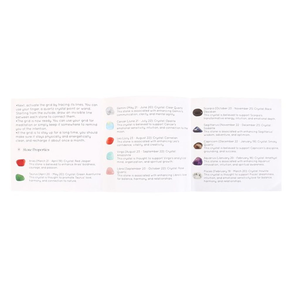 Astrology Wheel Crystal Grid Set N/A