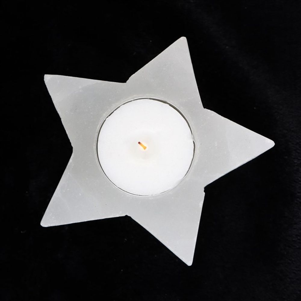 Selenite Star Tealight Holder N/A