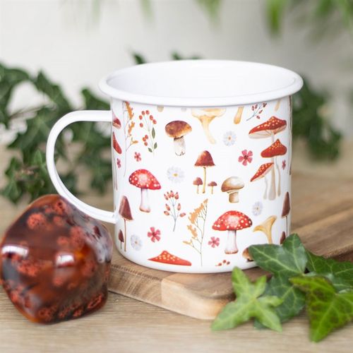 All Over Mushroom Print Enamel Mug N/A