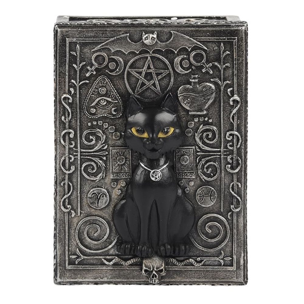 Gothic Black Cat Resin Storage Box N/A