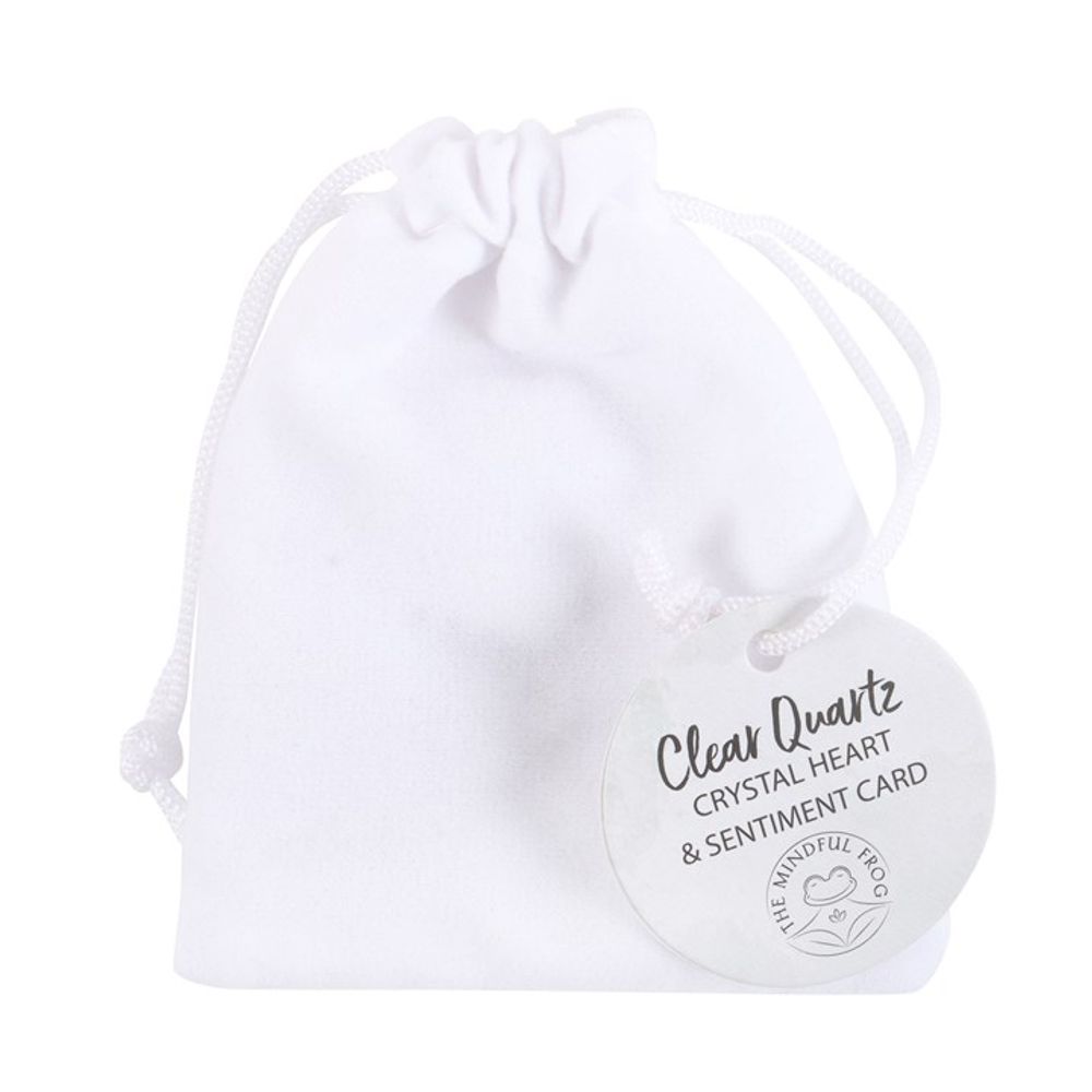 You Rock Clear Quartz Crystal Heart in a Bag N/A