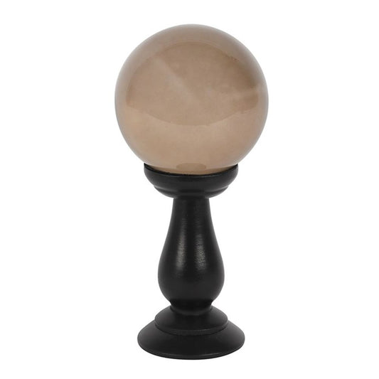 Small Smoke Grey Crystal Ball on Stand N/A
