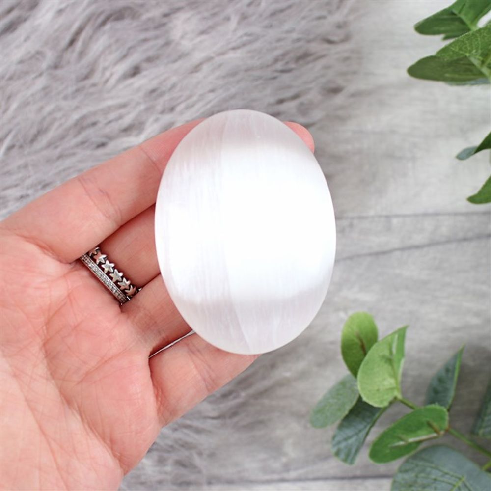 Selenite Palm Stone N/A