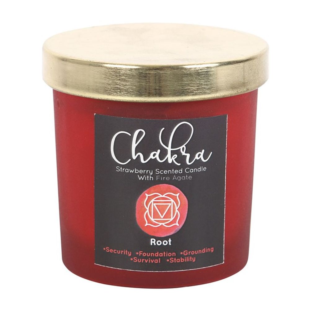 Root Chakra Strawberry Crystal Chip Candle N/A