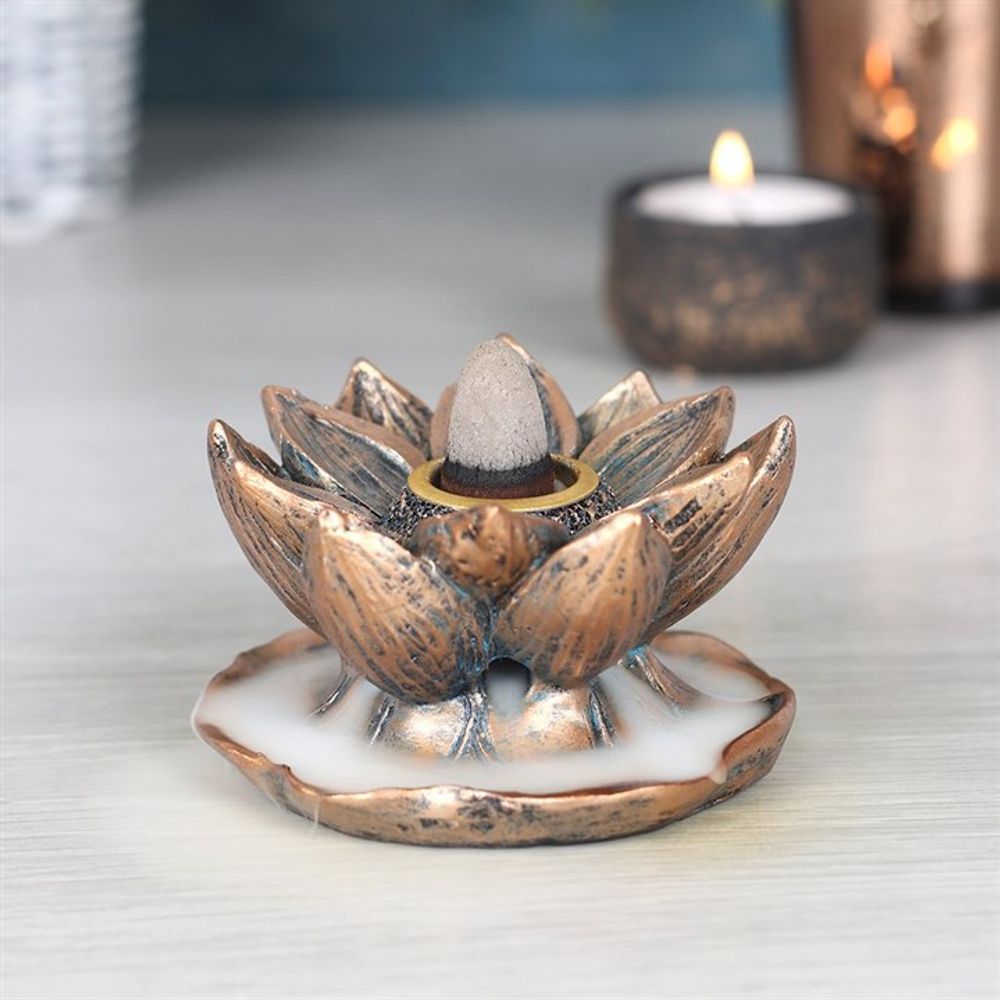 Bronze Lotus Backflow Incense Burner N/A