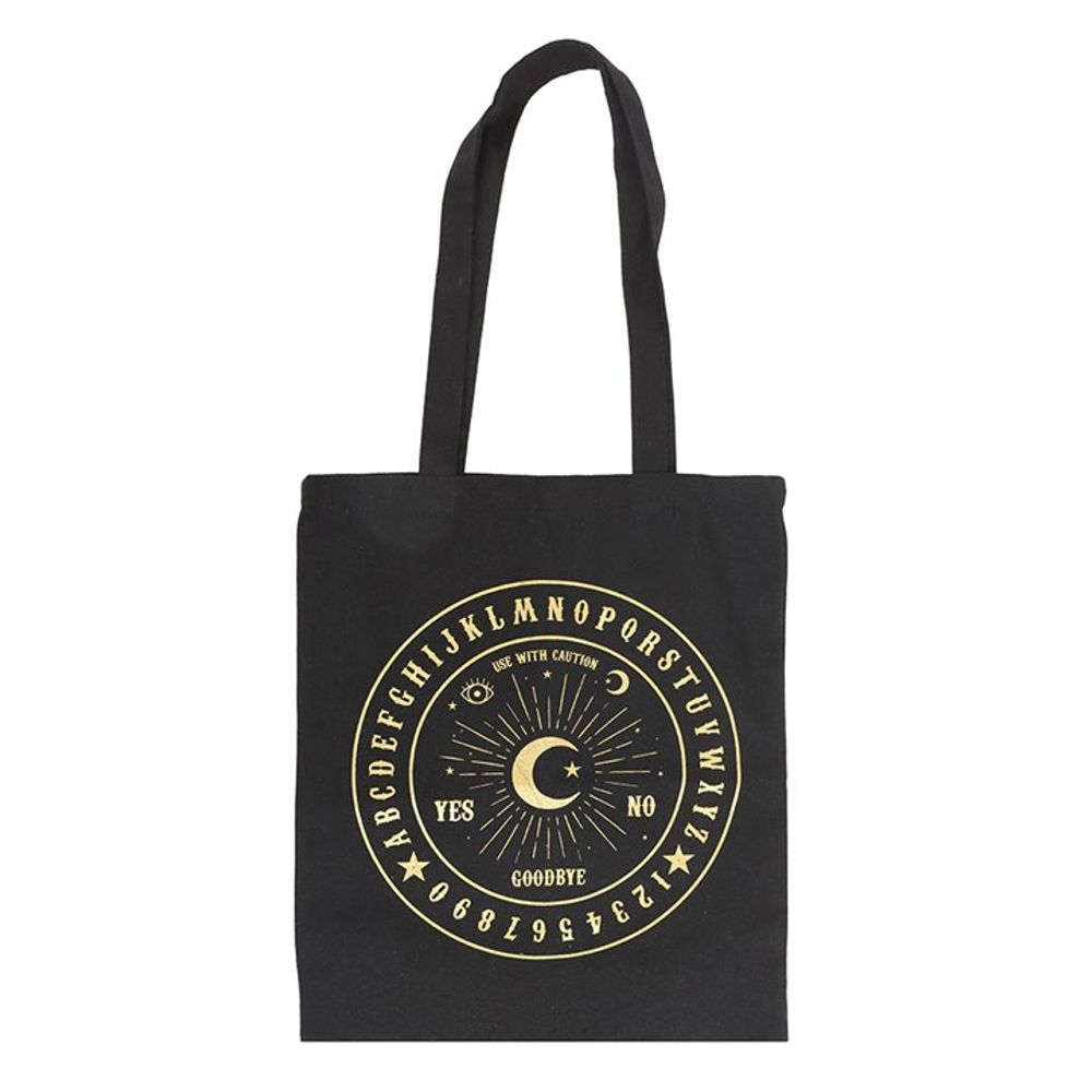 Black and Gold Talking Board Polycotton Tote Bag N/A
