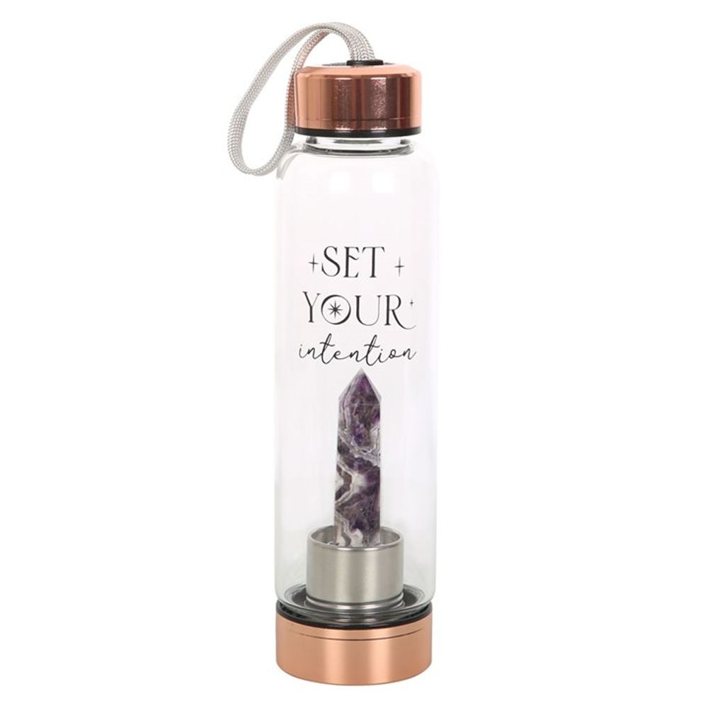 Amethyst Set Your Intention Glass Water Bottle N/A