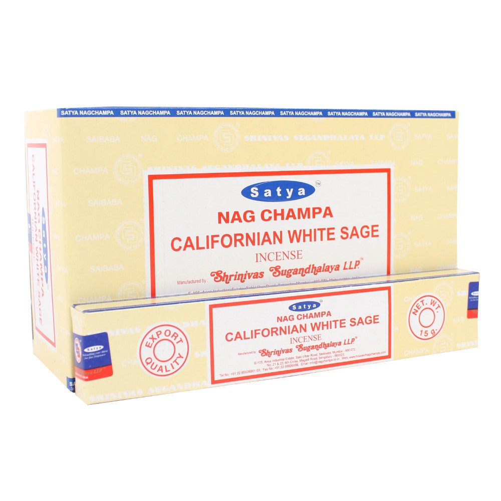 12 Packs of Californian White Sage Incense Sticks by Satya Wonkey Donkey Bazaar