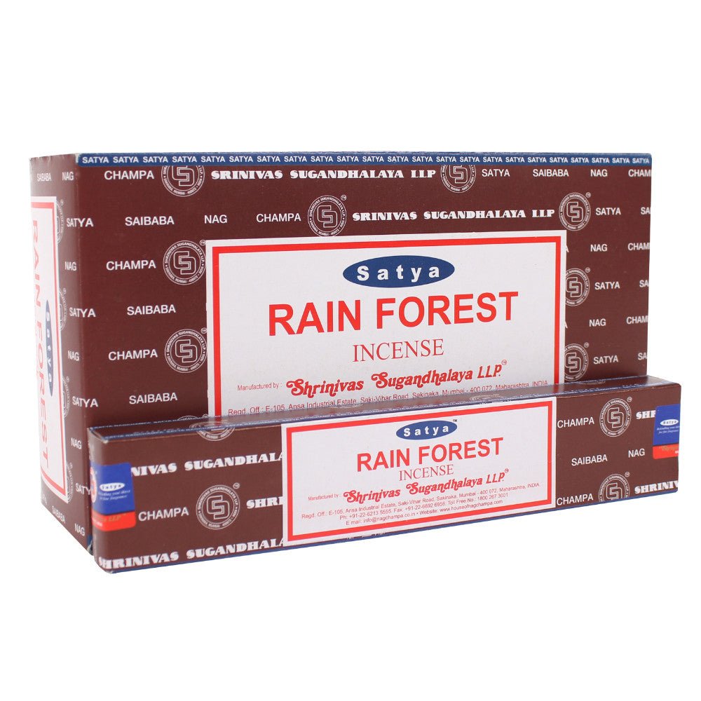 12 Packs of Rainforest Incense Sticks by Satya Wonkey Donkey Bazaar