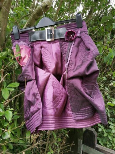 Plum Bustle Satin Overskirt Steampunk OOAK-recycled fabrics/bespoke/hand-made/vi Handmade