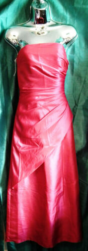 New pink STRAPLESS, LONG EVE DRESS/ WEDDING/PROM size6 UKBUST 28" FITTED BODICE none