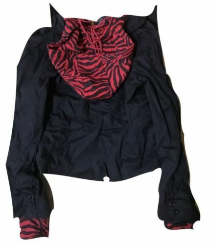 funky Punk Gothic SDL Black/Red Animal Hoodie /Jacket Size L.unisex Animal