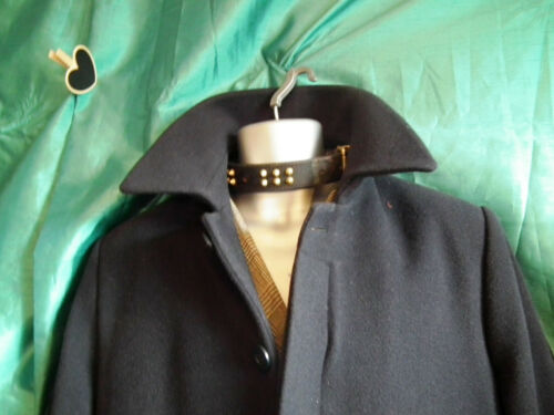 UNISEX,Peaky blinders style heavy wool,navy trenchcoat,lined 38-40"ch,Length 48" NAVY