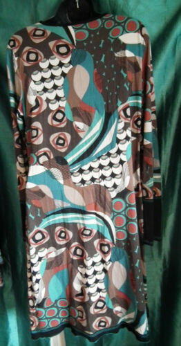 Striking Desigual Style Patterned Tunic. Size 14. Very flattering.long sleeves. BC