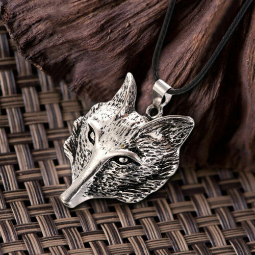 Viking Tibetan Silver Wolf Head Pendant Necklace Amulet Animal Men Jewellery Unbranded