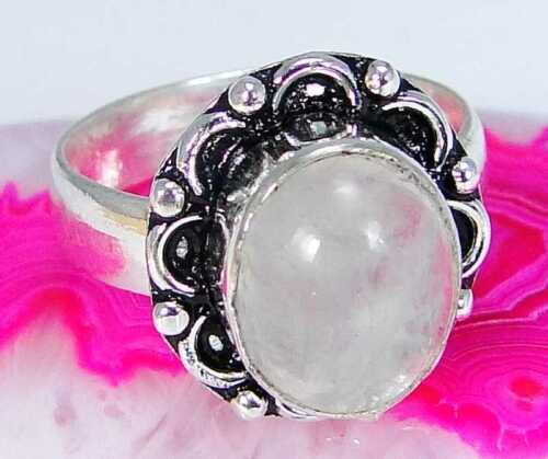 Rose Quartz2 & 925 Silver Handmade Lovely Ring Size P & gift-box "Handmade"