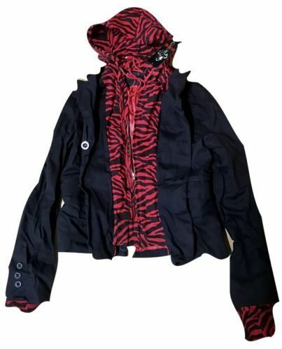 funky Punk Gothic SDL Black/Red Animal Hoodie /Jacket Size L.unisex Animal