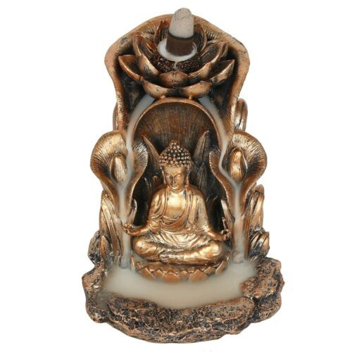 PAGAN/WICCAN/NEW AGE-Bronze Buddha Backflow Incense Burner-H:14cmW:12cmD:13.5cm Unbranded