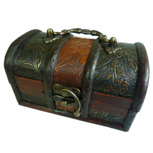 Large hand-made antique style wooden Classic Chest - Set of 3 chunky brass clasp none