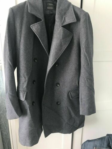 Mens Forever 21 Double Breasted Duster Trench Coat Wool Blend Grey Size LARGE Forever 21