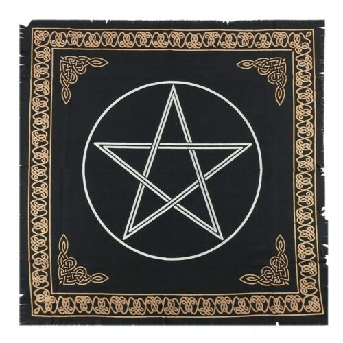 wicca/new age/pagan/GOTH/ 65x65cm black cotton PENTACLE Altar Cloth none