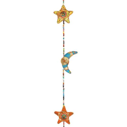 Pagan Wiccan NewAge •• Hanging Moons and Stars with Bell- H:114cm W:6.5cm D:3cm Unbranded