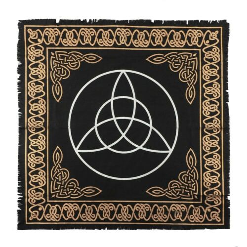 wicca/new age/pagan/GOTH/ 65x65cm black cotton Triquetra Altar Cloth none